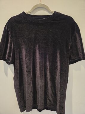 Asos Men's Velvet Short-Sleeve Shirt - Black